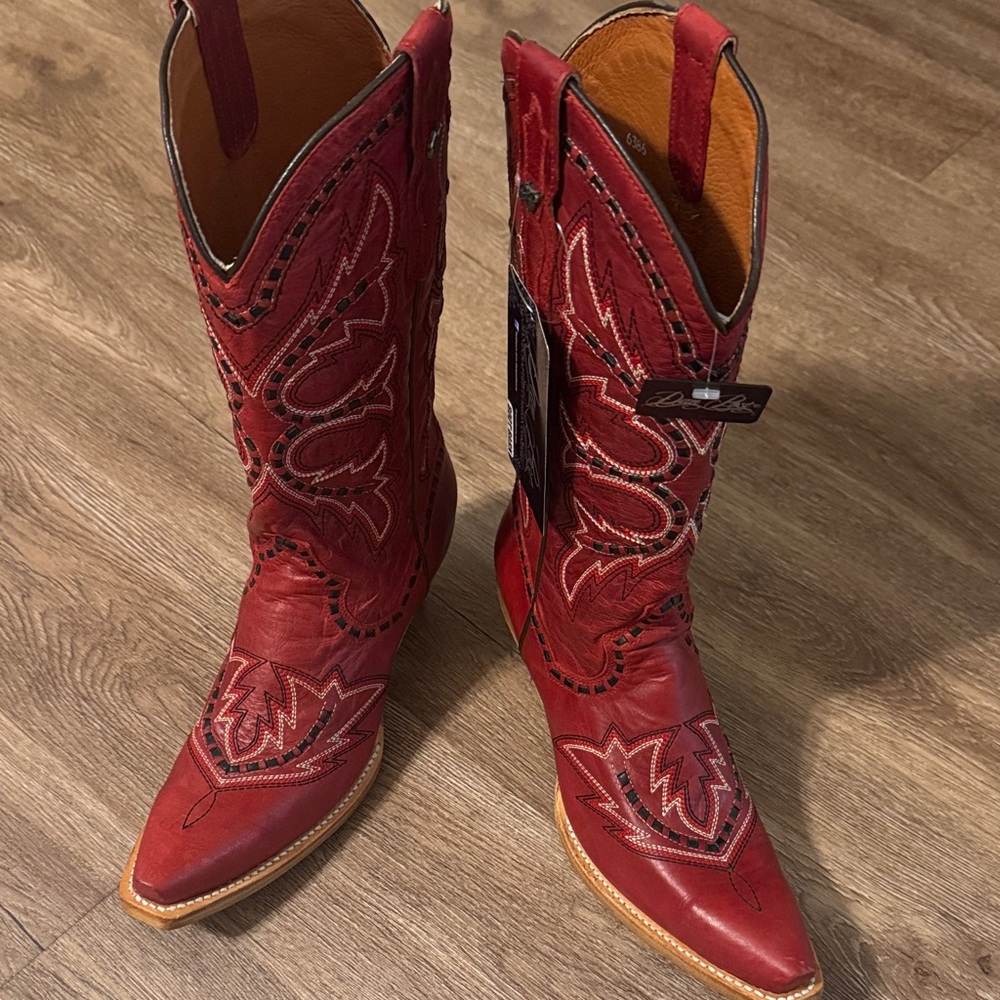 Dan Post Red and Black Cowboy Boots